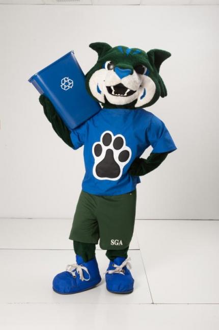 mascot with recycle bin